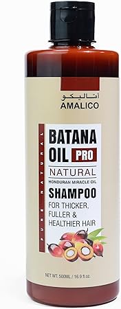 Amalico Batana Oil Pro Natural Shampoo, Honduran Miracle Oil, For Thicker Fuller Hair, 500ml