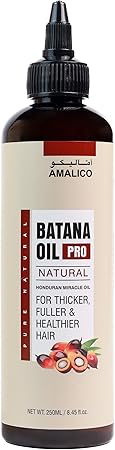 Amalico Batana Oil Pro Natural, Honduran Miracle Oil, 250ml, For Thicker, Fuller & Healthier Hair