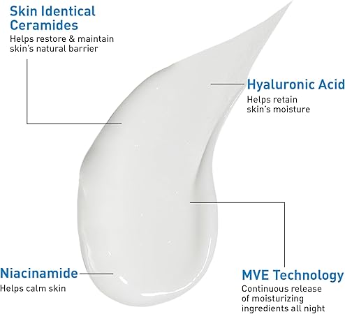 Cerave Pm Facial Moisturizing Lotion, 3 Oz., Multiplied With Derma Roller