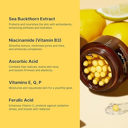 Medicube Deep Vitamin C Golden Capsule Face Moisturizer - Liposome Capsules For Wrinkles, Skin Radiance