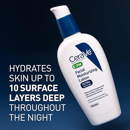 Cerave Pm Facial Moisturizing Lotion, 3 Oz., Multiplied With Derma Roller