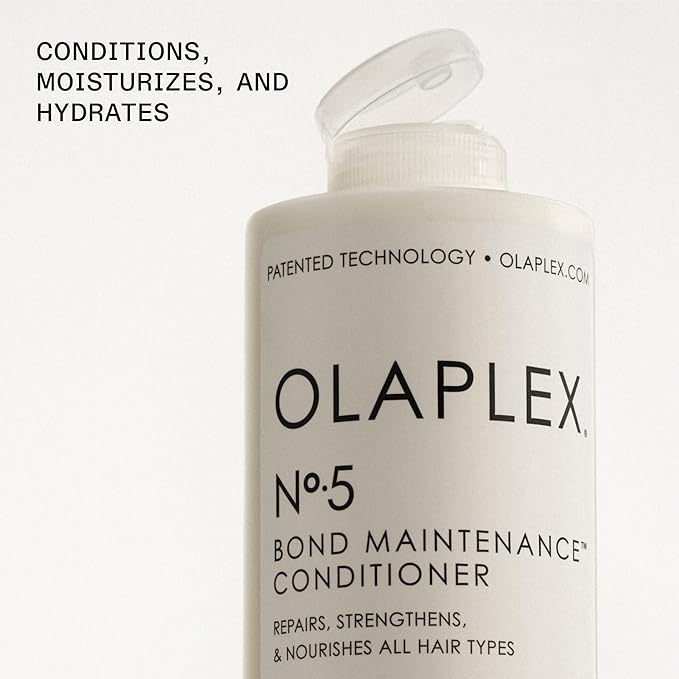 Olaplex رقم 5 بلسم الصيانة: بلسم يغذي ويقوي ويترك الشعر ناعمًا ولامعًا. 33.8 أونصة سائلة.