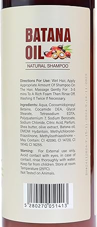 Amalico Batana Oil Pro Natural Shampoo, Honduran Miracle Oil, For Thicker Fuller Hair, 500ml