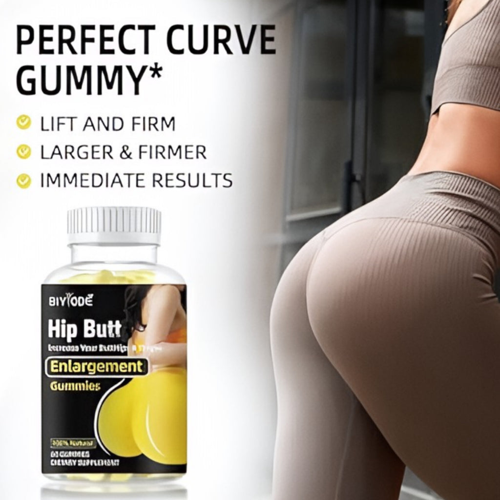 Hip & Butt Enlargement Gummies | Lifted Shape, Fuller Hips, Rounder Butt (60 Gummies)