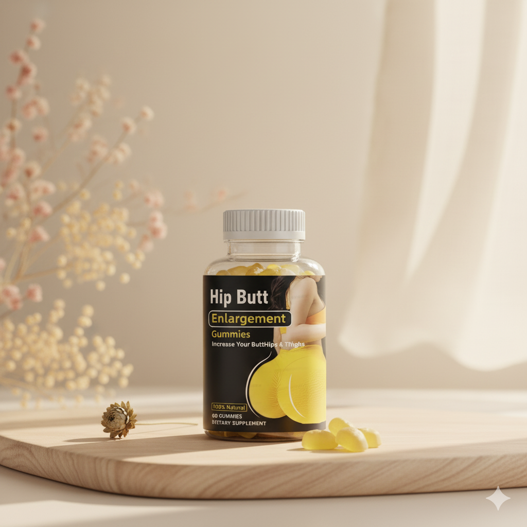 Hip & Butt Enlargement Gummies | Lifted Shape, Fuller Hips, Rounder Butt (60 Gummies)