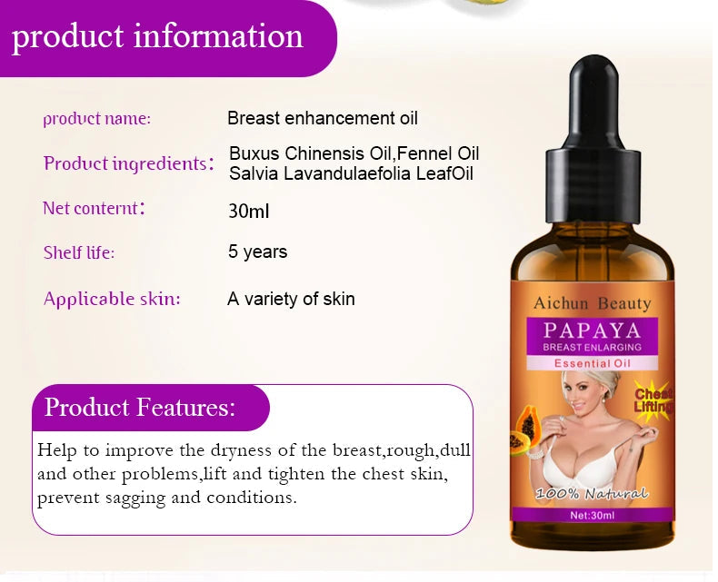Breast Lift Up Oil – Natural Papaya Tightening & Shaping